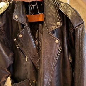 R13 Women's Black Leather Biker Jacket